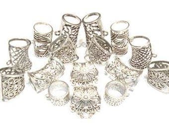16x Scarf Slides Bails For Scarf Jewelry Vintage Silver Plated Variety 8 Styles Each Style 2 Pieces US Seller
