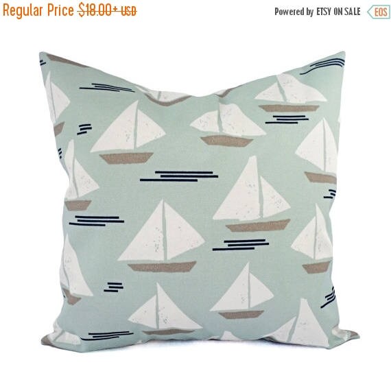 15 OFF SALE Two Outdoor Light Blue Pillows Blue Nautical