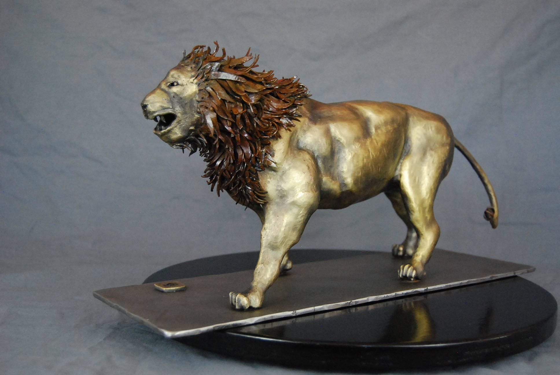 Made to Order Custom Small Metal Lion Sculpture by Jacob