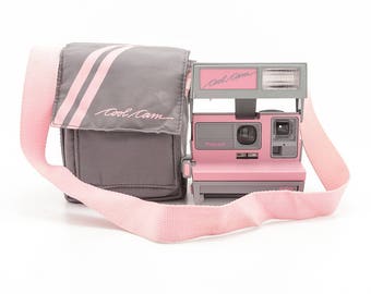 Polaroid 600 Cool Cam - Pink and Grey with Soft Camera Case - Film Tested and Working
