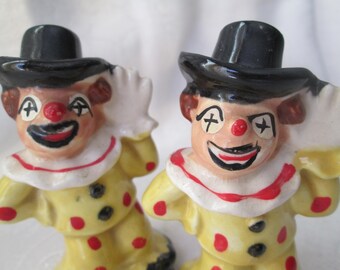 Vintage Clown Salt and Pepper Shakers
