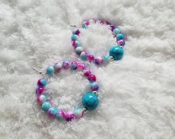 Unicorn Jawbreaker Hoop Earrings