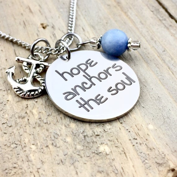 Hope anchors the soul pendant necklace strength faith