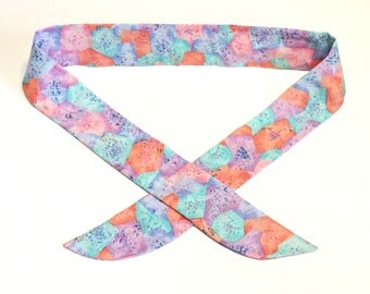 Cooling Neck Bandana Scarf, Pastel Geometric Stay Cool Tie Wrap, Gel Neck Cooler, Body Head Heat Relief Headband, Spa Relaxation iycbrand