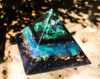Violet Flame Orgone Pyramid ~ Alchemy Crystal Pyramid