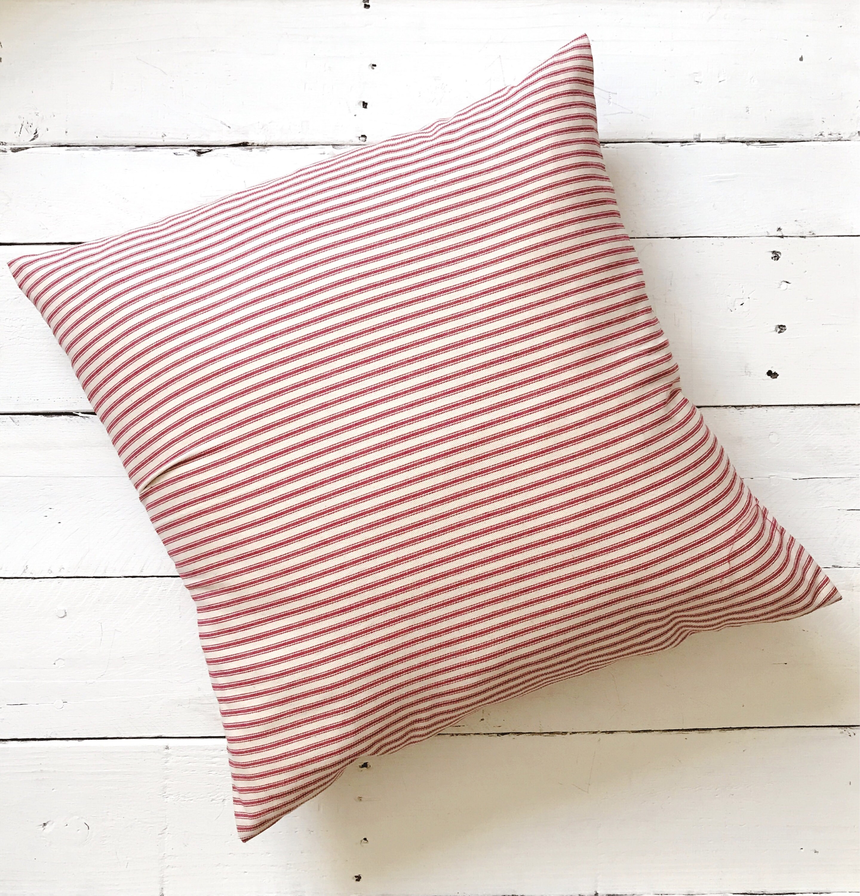 Red Stripe Farmhouse Pillow