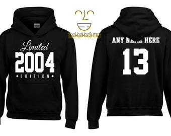 2004 Limited Edition Birthday Hoodie, Kids 13th Birthday Hoodie, Children's Birthday Hoodie, Gift for Child Birthday