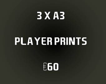 Any 3 A3 player prints for 60e