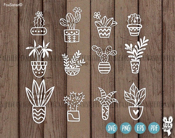 Download 12 Cacti SVG Cactus Svg plants svg Papercut Templates Svg