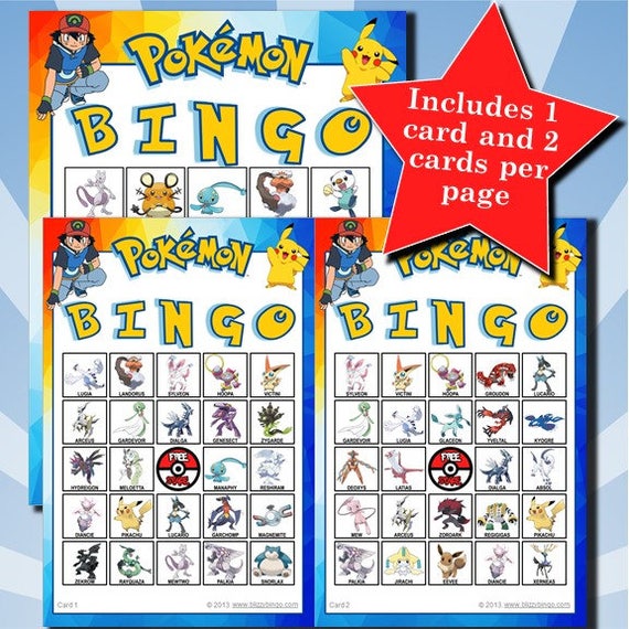 POKÉMON 5x5 Bingo printable PDFs contain everything you need