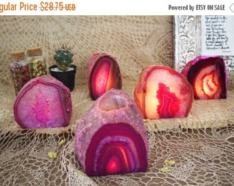 15% off Christmas in July Pink Agate Candle Holder - Crystal Decor- Metaphysical - Chakra Crystals (HW4-09)