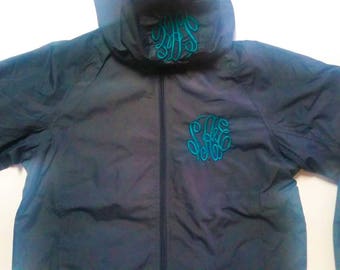 Monogram Rain Coat - Monogram Rain Jacket - Monogram Windbreaker - Monogram Coat - Personalized Jacket - Women's Jacket - Monogrammed Jacket