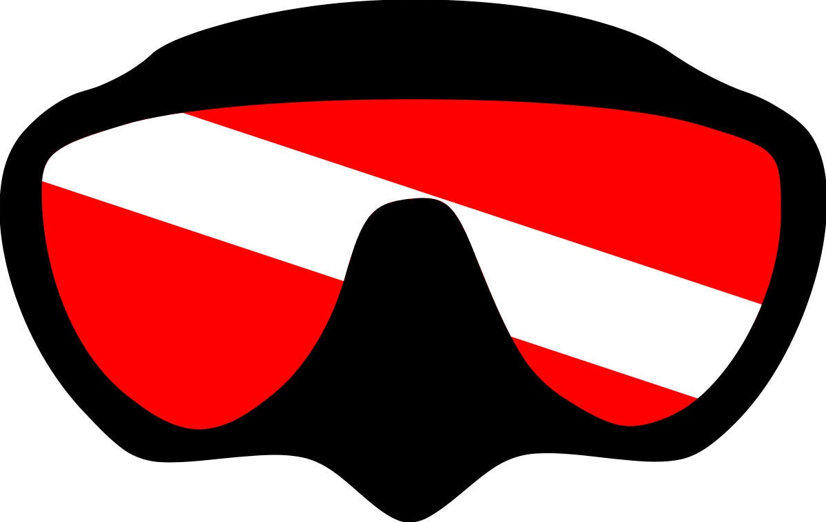 Scuba Diving Dive Mask w/Flag SVG File