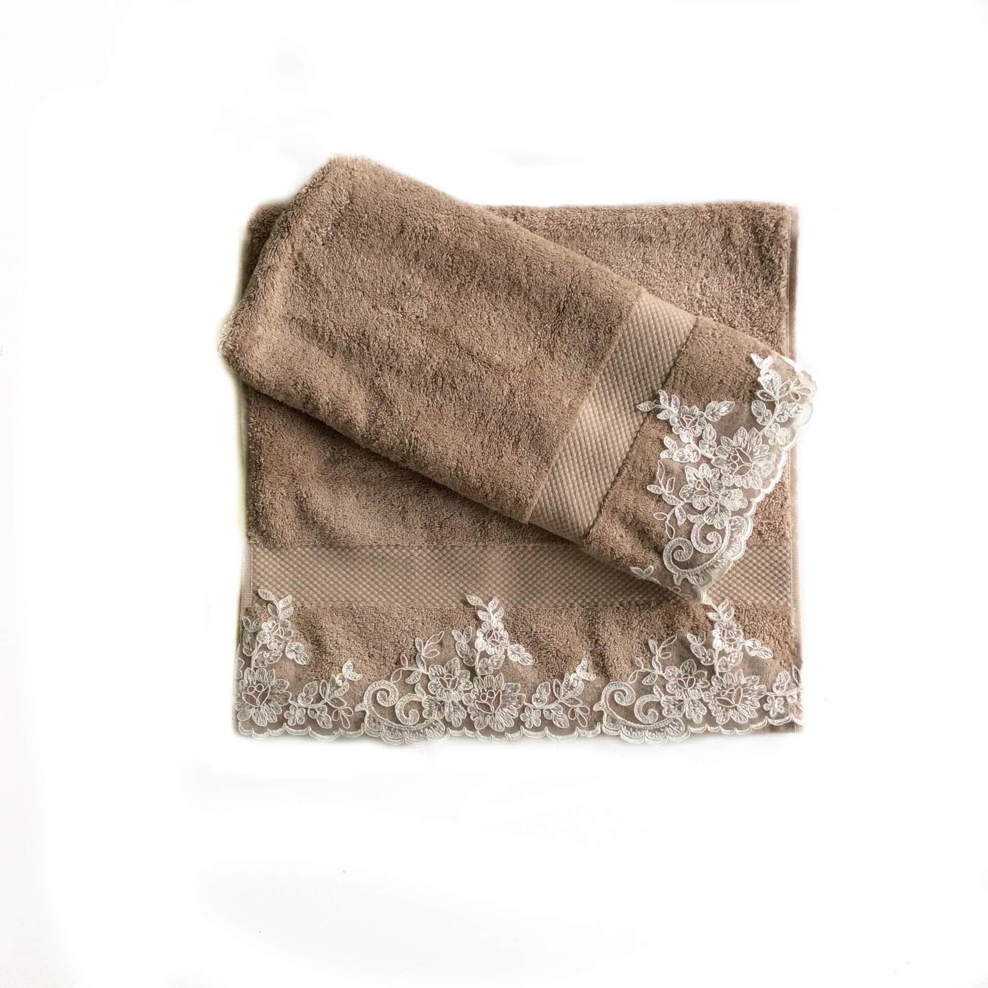Decorative hand towels Set of 2 Embellished with Lace towels
