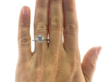solitaire diamond ring 2 carat classic ring diamond engagement ring 18k white gold - 2 Carat Wedding Ring solitaire diamond ring 2 carat classic ring diamond engagement ring 18k white gold - 2 Carat Wedding Ring