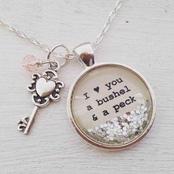 I love you a bushel and a peck personalized necklace