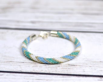 aquamarine bracelet nautical bracelet daughter gift summer outdoors birthday gift for women summer jewelry boho jewelry womens gift for mom