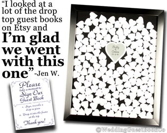 Wedding Guest Book Alternative Drop Box Unique Drop In Top Shadow Box Wedding Guestbook Heart Idea Wood Frame