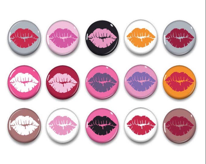 Kissing lips magnets - Valentine gift - Party favor - Class Valentine gift - Wedding favor - Locker decor - Fridge magnet - Gag gift - Lips