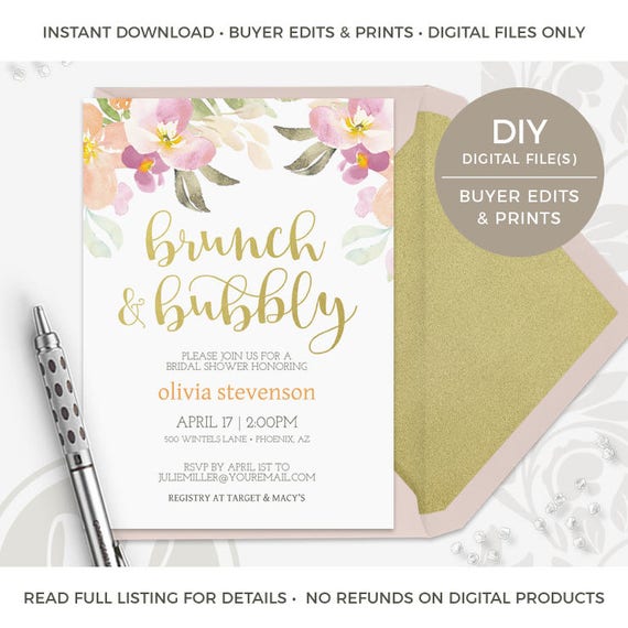 Brunch And Bubbly Shower Invitations 10