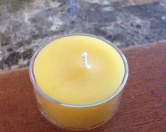 Fifty ORGANIC BEESWAX TEALIGHT, long lasting clean burning beeswax tealight wedding favors party favor 100% Organic Beeswax