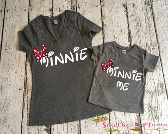 Minnie Mouse/Mini Matching Shirt Set | Disney Shirt | Mommy & Me Set | Minnie Mouse | Matching Minnie Set | Minnie and Minnie Me Shirt Set