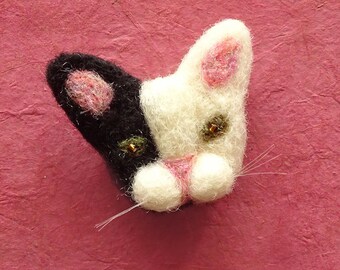 Little Cat Brooch | Cat Christmas Gifts | Cute Cat Face Jewelry | Stocking Stuffer Cat Pin Badge | Christmas Jewelry Gift | Little Cat Gifts