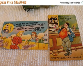 SALE Set of 2 Unused Vintage Comic Colourpicture Postcards