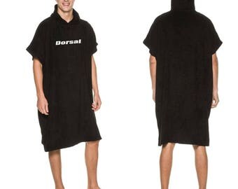 Dorsal Surf Wetsuit Change Poncho Robe Towel - Black