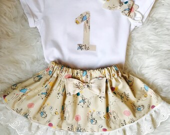 Girls Birthday Peter Rabbit Outfit 1 - 6 years. Beatrix Potter Birthday Set, Peter Rabbit Birthday set, Cake Smash Outfit, Flopsy Bunny Set.