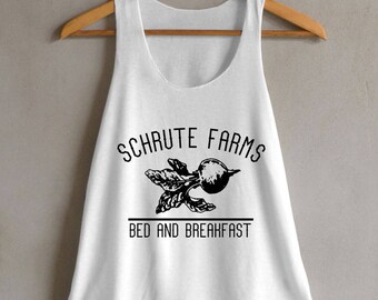 Schrute Farms Shirt The Office Shirt Funny Shirts White Tank Top Womens