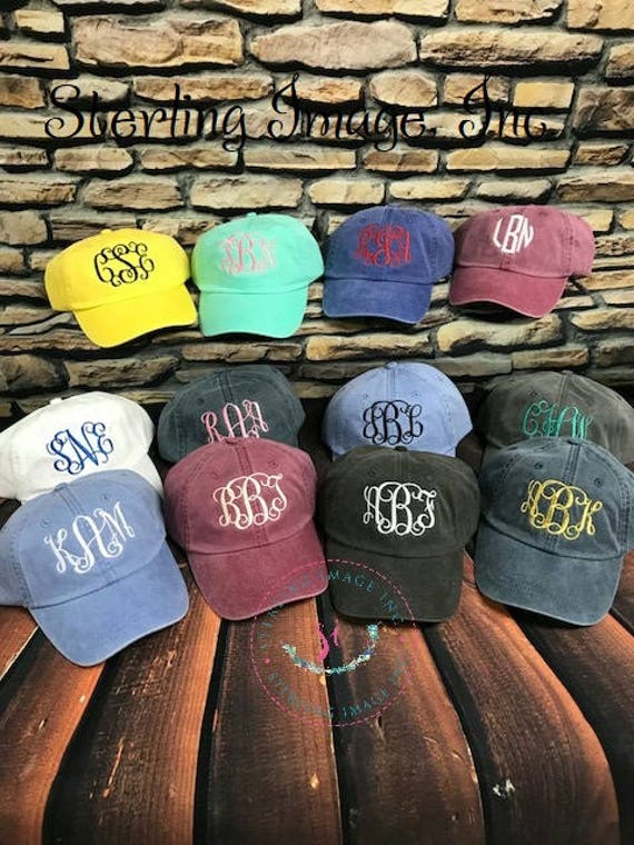 Embroidered Hat Monogrammed Hat Distressed Hat Personalized