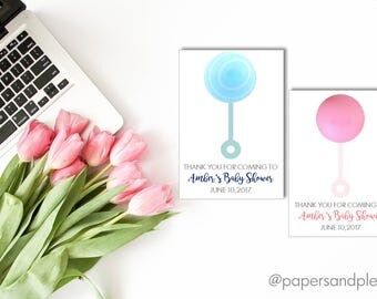 Baby Rattle Lip Balm Baby Shower Favor Tags | Baby Shower Party Favors | EOS Baby Shower Favors (Boy or Girl)
