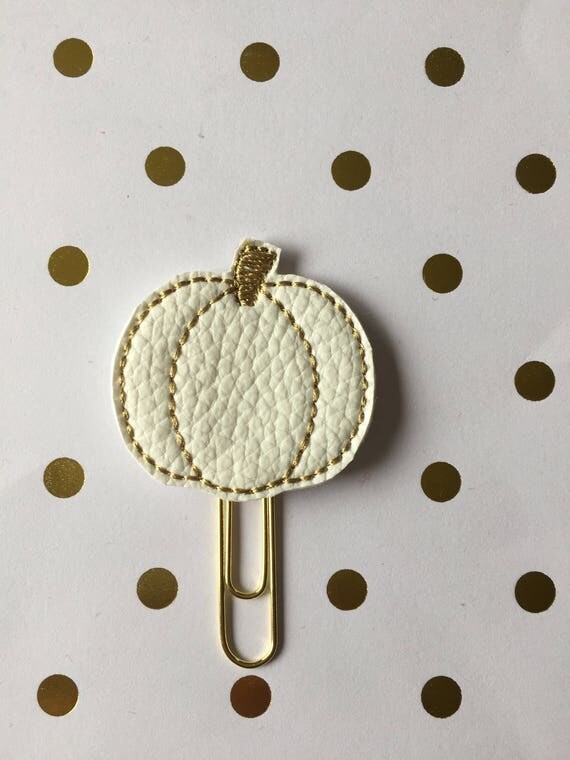White Pumpkin planner Clip/Planner Clip/Bookmark. Pumpkin planner clip. fall planner clip. autumn planner clip