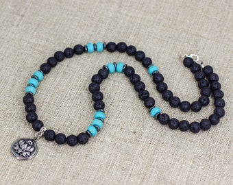 Spiritual necklace-for-girlfriend gift Men gift-for-husband gift-for-boyfriend gift Yoga jewelry Yoga necklace Om necklace Lotus necklace