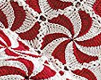 Kids- Peppermint Throw Afghan for kids- Peppermint Croched Blanket - Peppermint Swirrel Blanket