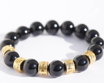 Bracelet elastic stone gems/steel