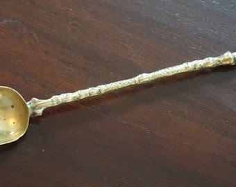 Florentine Italian Brass Spoon/ Iced Tea Spoon/ Ice Cream Spoon/ Souvenir Spoon Made in Italy