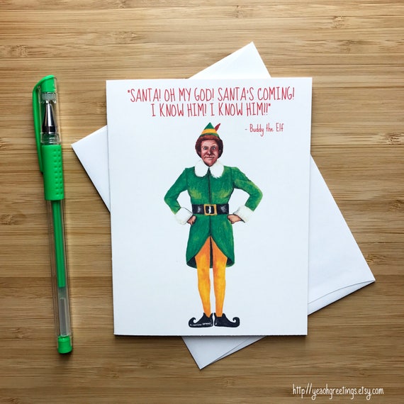 Funny Elf Christmas Card Will Ferrell Funny Christmas Cards