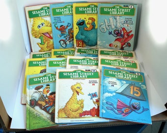 COMPLETE SET Sesame Street Treasury books - vintage, set of 15, #1-15 - 1970s, 70's