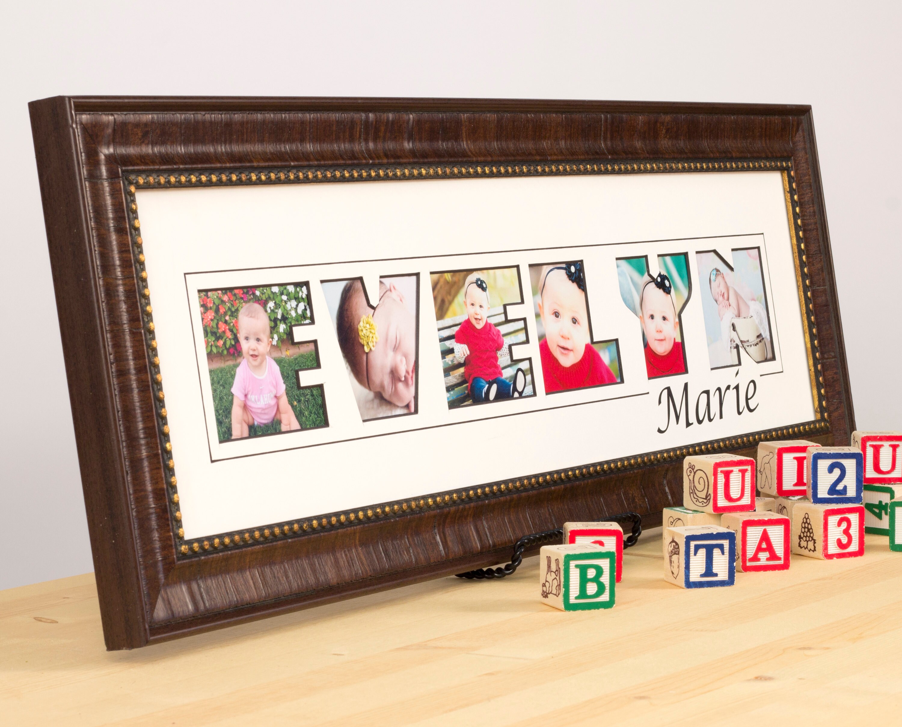 Name Frame Framed Letters Personalized Name Baby Shower