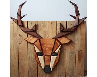 wooden deer wall decor