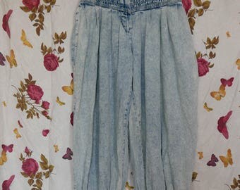 Vintage 1980s high waist acid wash harem aladdin SKA hip hop jeans Small