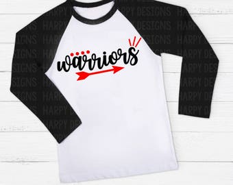 Warriors SVG, Football SVG, Football T-shirt Design, Cricut Cut Files, Silhouette Cut Files, SVG Cutting Files