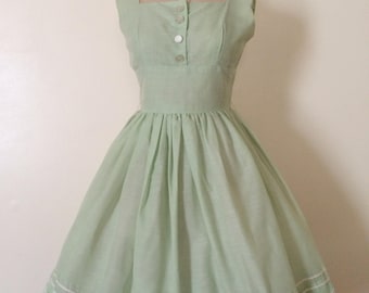 1950s Dress • 1950s Mint Green Dress