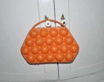 Vintage Egg Container, Retro Egg Basket, Egg Storage, Egg Carrying Case, Container for Eggs, Egg Holder Box, made in ussr Soviet era Orange