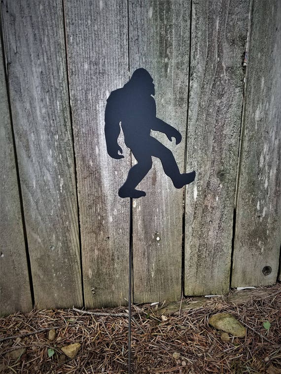 Bigfoot Garden pick Outdoor Metal Art Black Metal Art