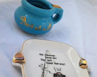 Two Novelty Ashtrays for Him - Gift boxed - free postage
