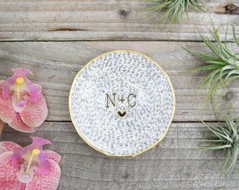 Initials Magazine Ring Dish | Engagement Gift | Catchall | Custom Name | Trinket Dish | Ring Holder | Bridesmaid Gift | Jewelry Dish