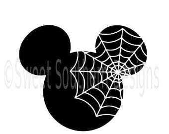 Mickey Mouse Halloween spider web Disney SVG instant download design for cricut or silhouette